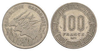 Габон 100 франков 1978 KM 13 никель 4641-1137