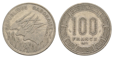 Габон 100 франков 1978 KM 13 никель 4641-1137