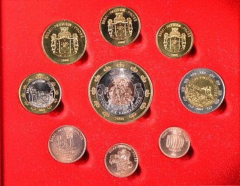 Лихтенштейн евронабор из 9 монет (с 5 евро) 2004 пробники, PROBA, в оригинальной коробке, с сертификатом    PROOF  4-3-4-10