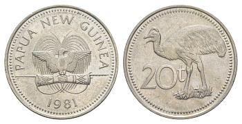 Папуа - Новая Гвинея 20 тойя 1981 KM 5 медно-никель UNC 4631-1121