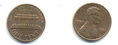 США 1 ЦЕНТ 1981 ЛИНКОЛЬН KM 201 медь цинк 179-353
