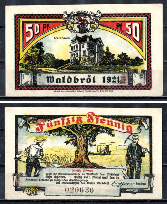 Вальдбрёль (Пруссия, Рейн) 50 пфеннигов 1921 2193-34-3-1