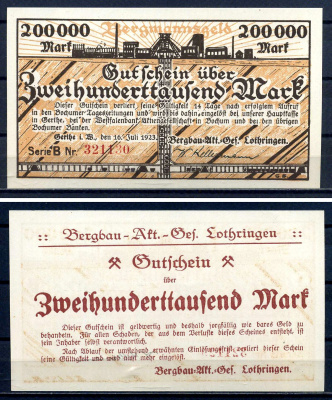 Герте (Пруссия, Вестфалия) 200000 марок 1923 бумага UNC (пресс) 7556-33-3-2