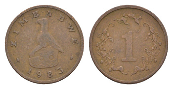 Зимбабве 1 цент 1983 птица-идол KM 1 бронза 4655-738