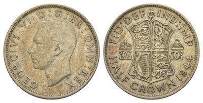 Великобритания 1/2 кроны 1944 Георг VI (1936-1952) KM 856, Spink 4080 серебро 32-1112