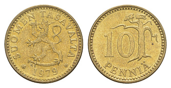 Финляндия 10 пенни 1979 KM 46 алюминиевая бронза 4647-339