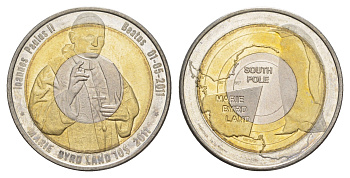 Земля Мэри Бэрд 10 долларов 2011 Беатификация Иоанна Павла II биметалл BU 1520-645