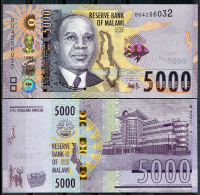Малави 5000 квача 2024 Джон Чилембве, малавийский университет Pick 71  бумага  UNC (пресс) 446-24-1