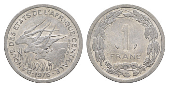 Центральная Африка (BEAC) 1 франк 1976 KM 8 алюминий UNC 4646-624