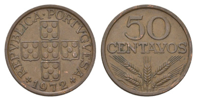Португалия 50 сентаво 1972 KM 596 бронза 4626-313