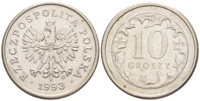 ПОЛЬША 10 ГРОШЕЙ 1993 MW KM 279 медно-никель 4516-167