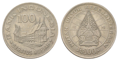 Индонезия 100 рупий 1978 Лес для процветания KM 42 медно-никель aUNC 4624-1017