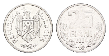 Молдавия (Молдова) 25 бань (бани) 2004 KM 3 алюминий UNC 4694-1066