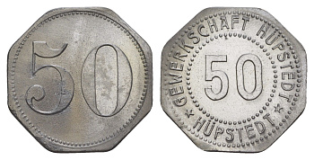 Хюпштедт 50 пфеннигов ND Gewerkschaft H?pstedt Men05 12055.3, Men18 15103.3, Hasselmann 476.3 цинк 1528-924