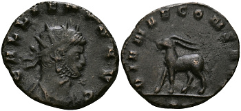 Римская Империя антониниан 253 - 268 Галлиен DIANAE CONS AVG ГАЗЕЛЬ, Рим Good Very fine RIC 181 биллон 00-00