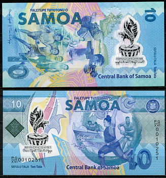 Самоа 10 тала 2019 XVI Тихоокеанские игры в Самоа Pick 45  пластик  UNC (пресс) 449-8-1