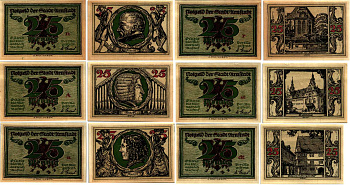 АРНШТАДТ НАБОР ИЗ 6 БАНКНОТ ПО 25 ПФЕННИГОВ 1921 НОТГЕЛЬД, ПОЛНЫЙ КОМПЛЕКТ, ЗЕМЛЯ ТЮРИНГИЯ Grabowski 43.2 бумага 6318-46-1-1