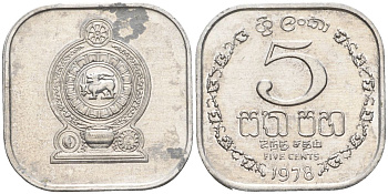 Шри-Ланка 5 центов 1978 KM 139a алюминий 4606-251