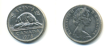 КАНАДА 5 ЦЕНТОВ 1978 БОБЕР KM 60.1 никель 80-736