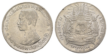 Таиланд 1 бат 1902 RS 121, Рама V Y 34a серебро 00-810-81