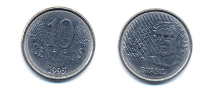 Бразилия 10 сентаво 1995 голова свободы KM 633 нержавеющая сталь aUNC 51-4545