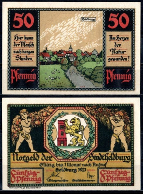 Хельдбург (Тюрингия) 50 пфеннигов 1921 бумага UNC (пресс) 7555-17-2-2