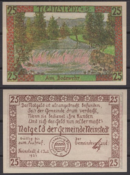 Найнштедт 25 пфеннигов 1921 DeNG 2 933.1a-2/4 бумага UNC (пресс) 8612-51-1-2