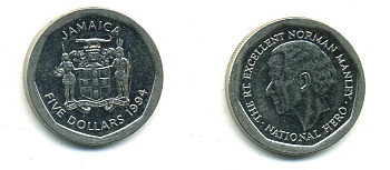 ЯМАЙКА 5 ДОЛЛАРОВ 1994 KM 163 сталь 4364-1043
