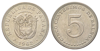 Панама 5 сентесимо 1962 KM 23.2 медно-никель UNC 4625-159