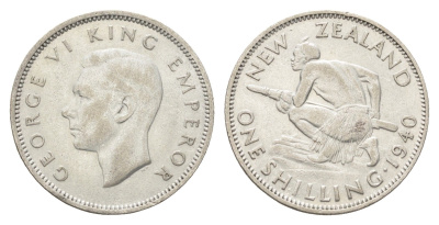 Новая Зеландия 1 шиллинг 1940 Георг VI (1936-1952) KM 9 серебро 4660-1017