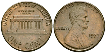 США 1 цент 1978 KM 201 медь цинк 4174-111