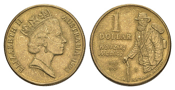 Австралия 1 доллар 1995 Эндрю «Банджо» Патерсон KM 269 алюминиевая бронза 4631-1152