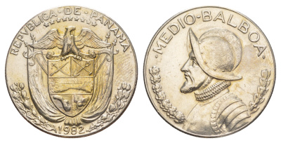 Панама 1/2 бальбоа (50 сентесимо) 1982 KM 12b медь плакированная медно-никелем 4645-115