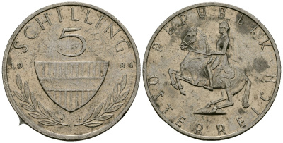 Австрия 5 шиллингов 1984 KM 2889a медно-никель 4167-915