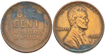 США 1 ЦЕНТ 1930 ЛИНКОЛЬН KM 132 бронза 218-762