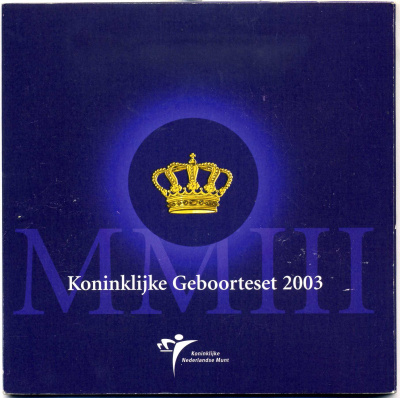 Нидерланды евронабор из 8 монет + медаль 2003 на рождение принцессы Катарины Амалии 7 декабря 2003 UNC 7-4-1-49