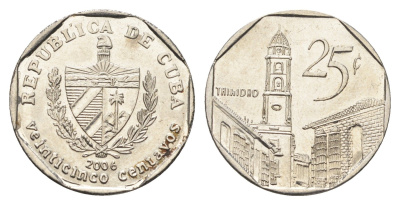 Куба 25 сентаво 2006 площадь в Тринидаде KM 577 сталь плакированная никелем aUNC 4663-852
