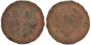 Россия деньга 1749 Елизавета (1741-1762) Биткин 359 медь 51-3451