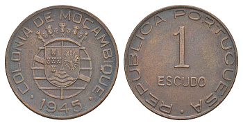 Мозамбик 1 эскудо 1945 KM 74 бронза 4646-546