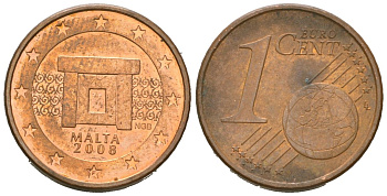 Мальта 1 евроцент 2008 F KM 125 сталь плакированная медью 4136-618