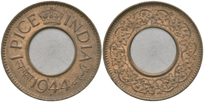 Британская Индия 1 пайс 1944 Георг VI (1936-1952) KM 533 бронза 33-1117