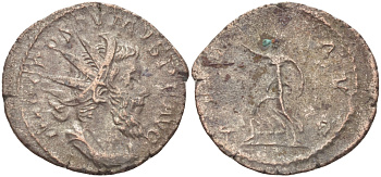 Римская Империя (императоры в Галлии) антониниан 260 - 269 Постум. IMP C POSTVMVS P F AVG / VICTORIA AVG, Виктория с венком и пальмовой ветвью, у ног пленник, Колония Агриппины, Good Very fine RIC 89 биллон 1073-13-74