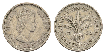 Нигерия 1 шиллинг 1962 KM 5 медно-никель 4642-115
