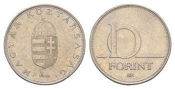 Венгрия 10 форинтов 1993 KM 695 латунь плакированная медно-никелем 4650-331