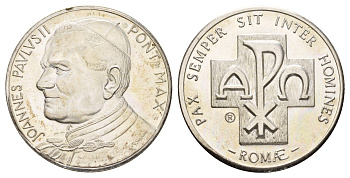 Ватикан медаль "Пусть мир всегда будет между людьми" ND (1978) Иоанн Павел II, диаметр 35 мм, вес 16,6 гр медно-никель плакированный серебро 4667-1223