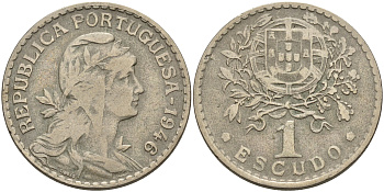 ПОРТУГАЛИЯ 1 ЭСКУДО 1946 KM 578 медно-никель 4563-1023