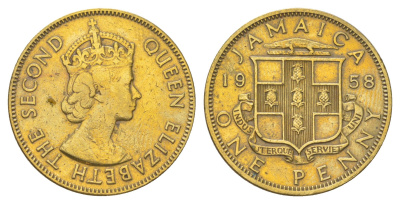 Ямайка 1 пенни 1958 KM 37 никель латунь 4628-637