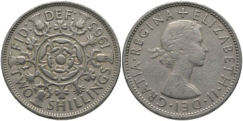 Великобритания 2 шиллинга (флорин) 1963 Елизавета II (1952-2022) KM 906, Spink 4146 медно-никель 114-243