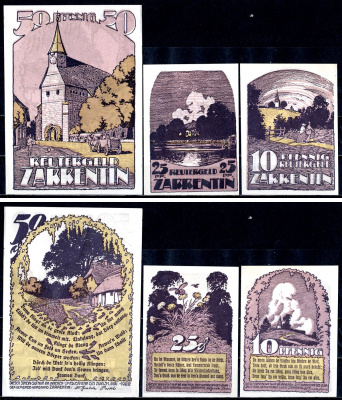 Заррентин (Мекленбург-Шверин) набор из 3 нотгельдов ND 2193-45-3-1