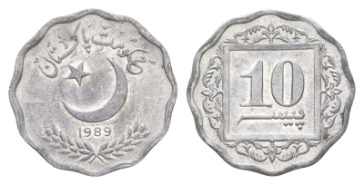 Пакистан 10 пайс 1989 KM 53 алюминий 4650-933